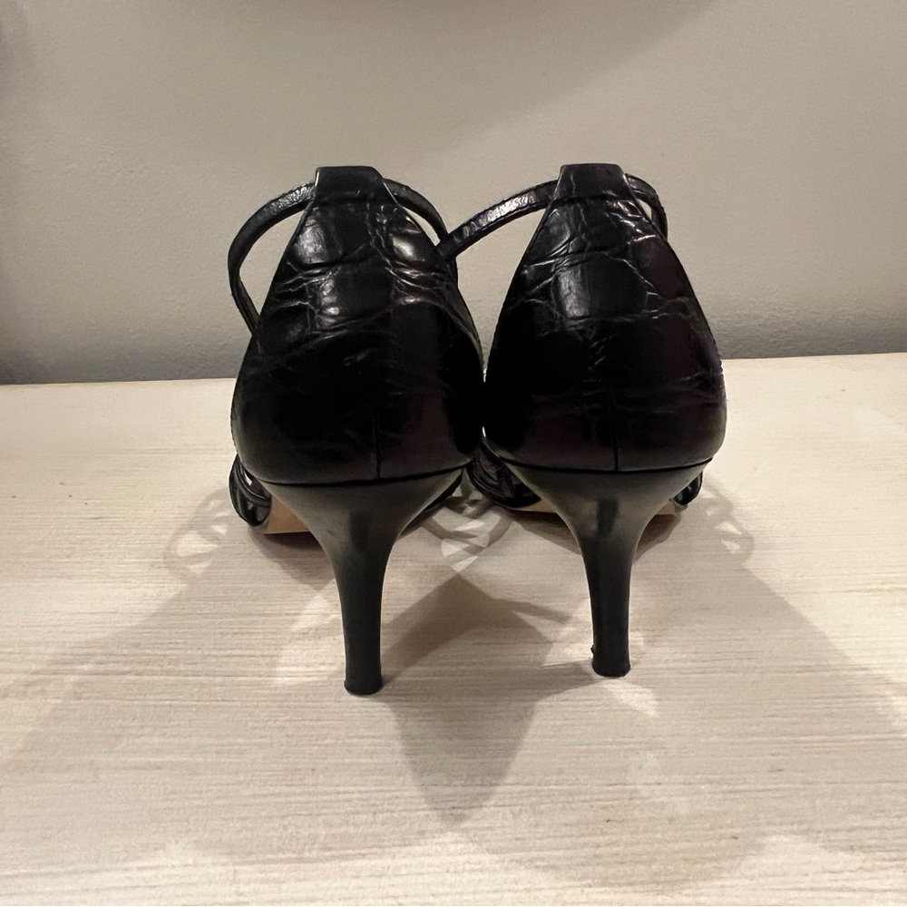 Jessica Bennett Black Strappy Heels Shell & Bead Detail Pumps Size 6 🐚✨ - Picture 7 of 7